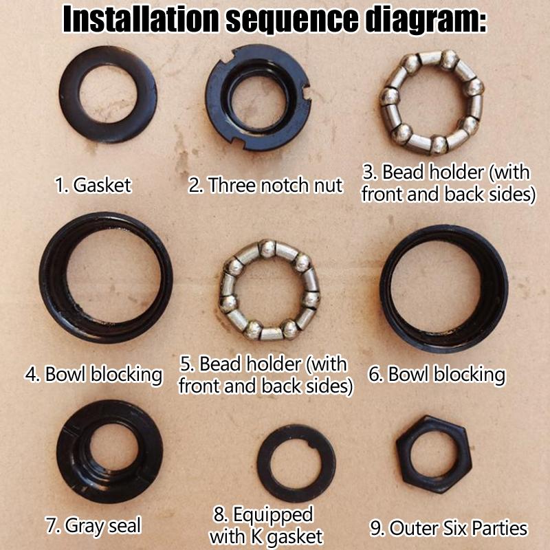 Set complet de cadru pentru bicicletă, cadru cu bile și ax central, opritor pentru cabină, ax central, pentru bicicletă
