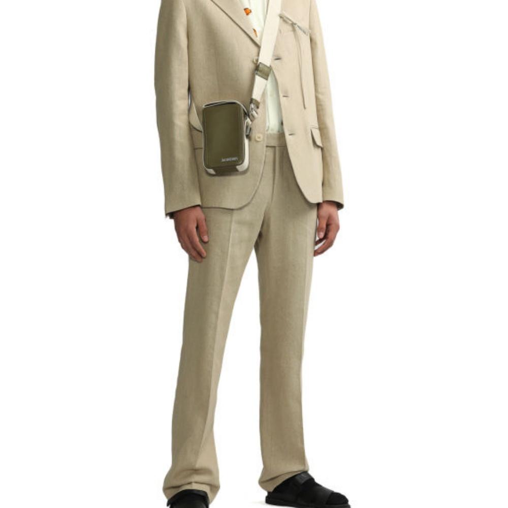 Jacquemus Minimalist Fashion Versatile Daily Commuter Fabric Crossbody Bag Men bags Dark-Khaki JAQBGBA0910MK