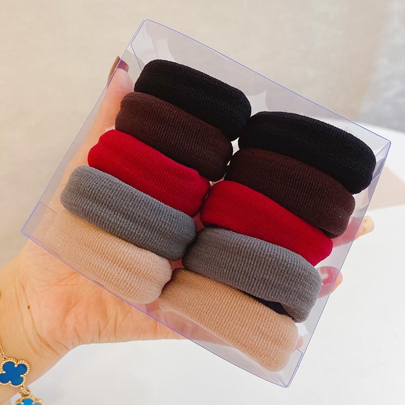 Reinforced Black Seamless Hair Ties - Non-Damaging, Mark-Free, High Elasticity Bands