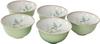 Koransha No Teacup Set Arita Made In The Interior Features a Noble and Beautiful Orchid The Set Features a Bright Green Teacup Trays Sold Enver "Ran