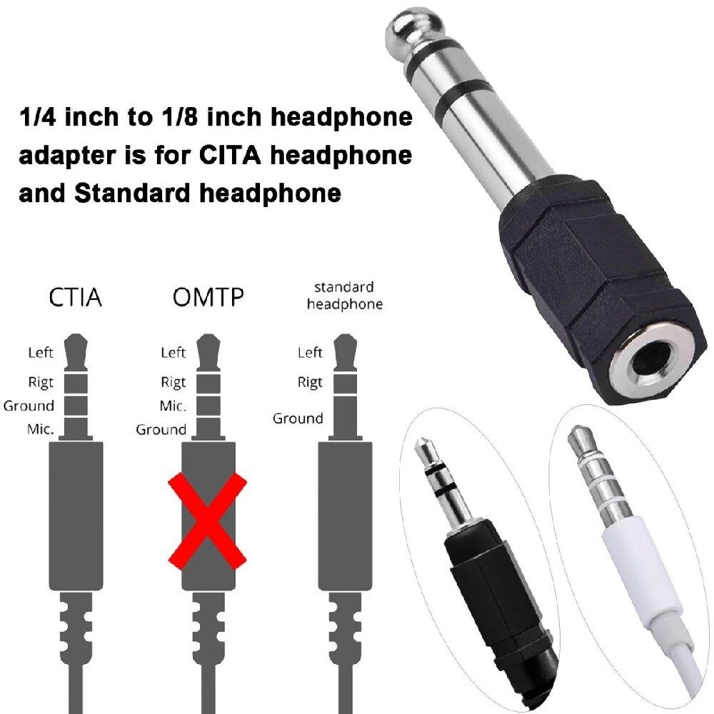 3.5mm Female To 6.35mm(1/4 Inch) Male Stereo Headphone Audio Adaptor/Microphone Plug Jack Adapter Converter
