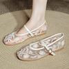 Mesh Breathable Flats Ballet Women String Bead Round Toe Sandals Light Soft Sole Casual Fashion Design  Elegant Dress Shoes