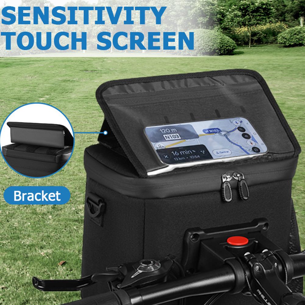 6L Bike Front Picnic Bag Large Capacity Waterproof Front Basket Leakproof Insulated Cooler Lunch Bag for Cycling