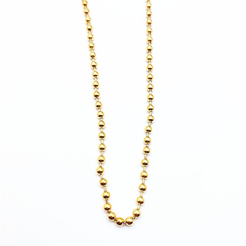 2023 Korean Style Gold Bead Titanium Steel Necklace for Women - Elegant Short Collarbone Chain
