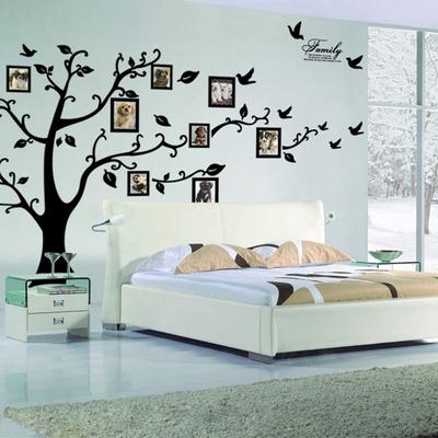 Grande 250*180 cm/99*71in Nero 3D FAI DA TE Foto Albero PVC Decalcomanie Della Parete/Adesivo Famiglia Wall Stickers Murale Art Home Decor