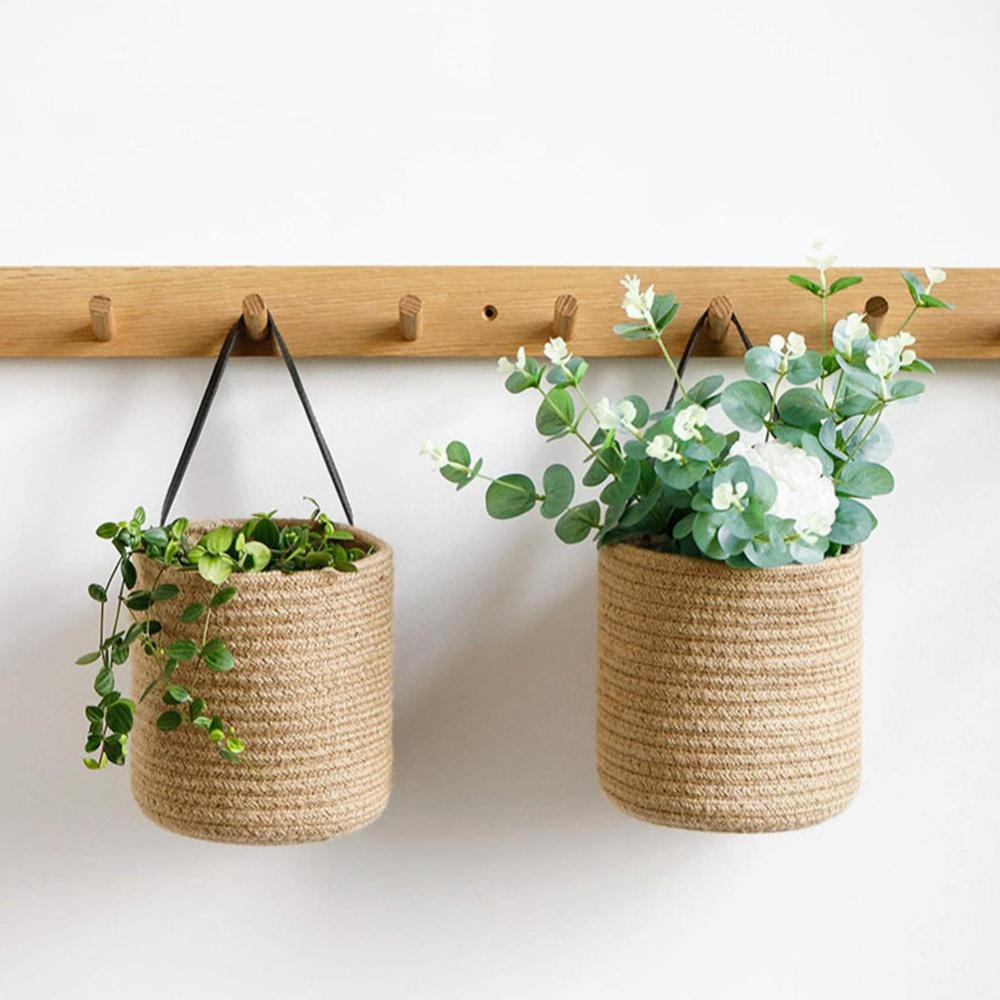 Storage Baskets Hanging Storage Organizer Hanging Flower Pot Woven Basket
