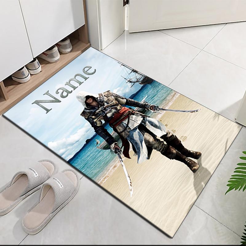 Custom Name Assassin'S Printed Carpet Rug For Office Chair Living Room Bedroom Kitchen Room Decor Gifts