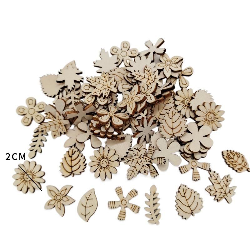 Children's DIY Wooden Crafts: Mixed Flower Leaf Painting and Carving Set
