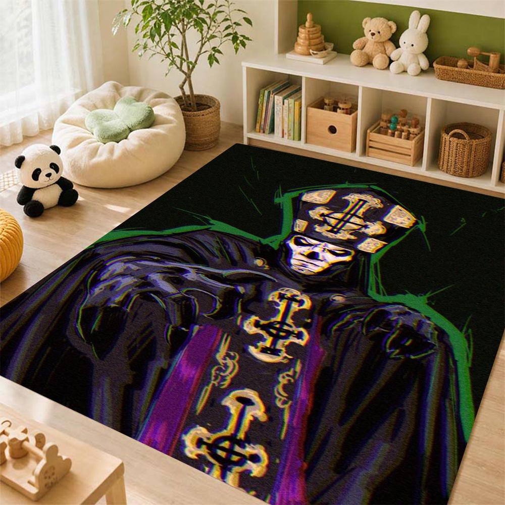 Dark Gothic Skeleton Bishop Rectangular Rug Soft Nonslip Carpet For Hallway Doorway Kitchen Home Decor Great Holiday Gift