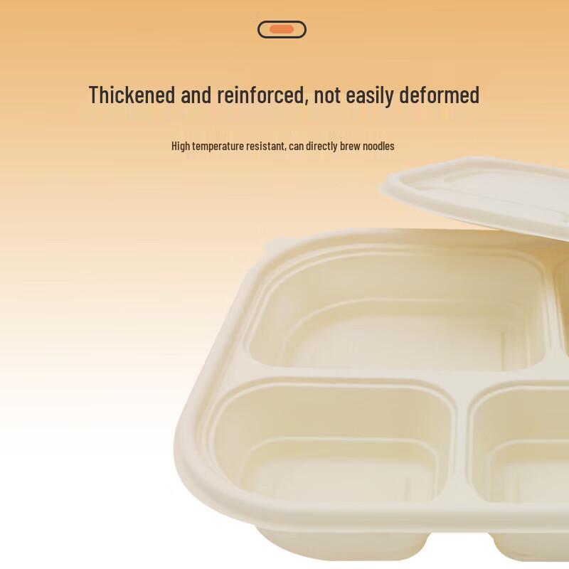 Corn Starch Biodegradable Four-Compartment Lunch Box