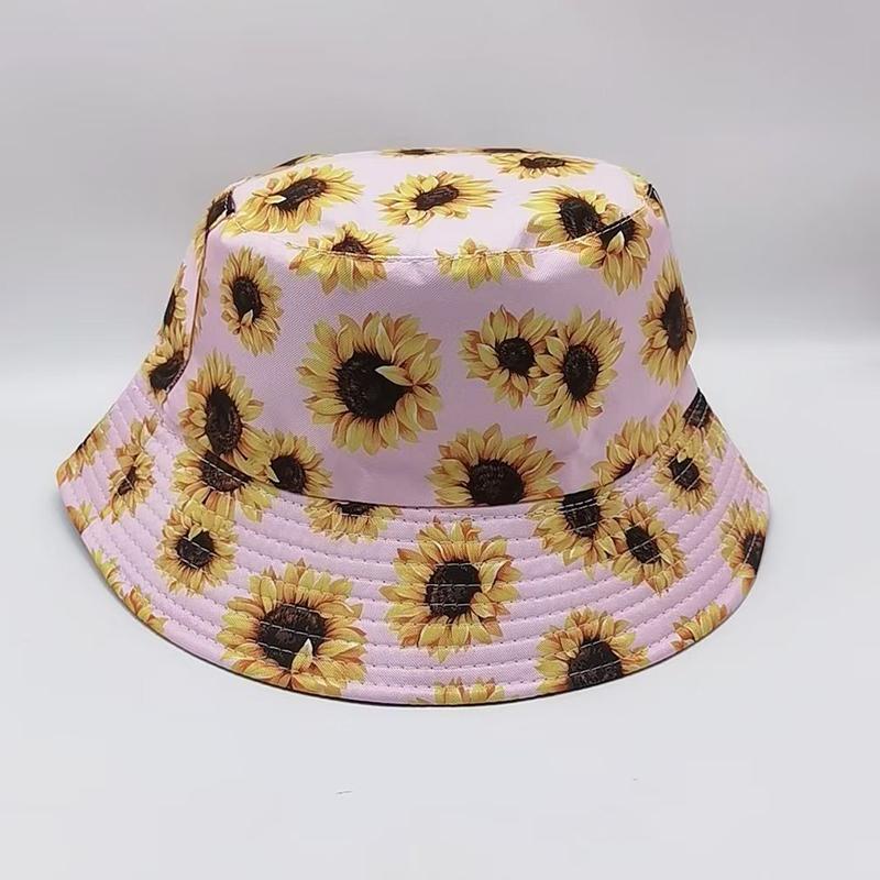 Sommer-Gänseblümchen Eimerhut Damen Mode Baumwolle Strand Sonnenhüte Wende Bob chapeau Femme Blumenhut Fischerhut