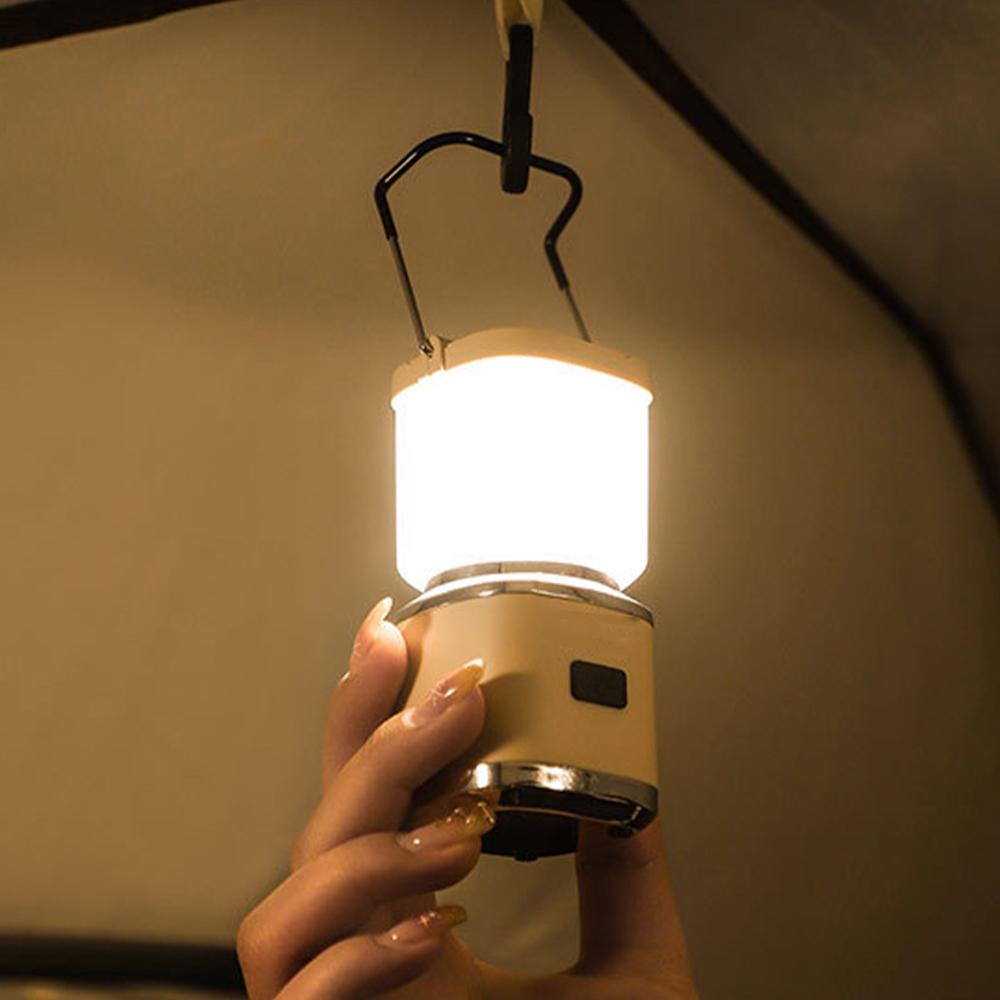 1PC Outdoor Portable Camping Light Retro Atmosphere Light With Handle Type-C Charging Emergency Flashlight