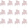 12Pcs Birthday Glitter Centerpiece Sticks Double Sided Pink Party Table Decoration Dining Table Centerpiece Decor Birthday Party
