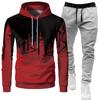 2026 Men's Sporty Slim Fit Graffiti Print Hooded Set