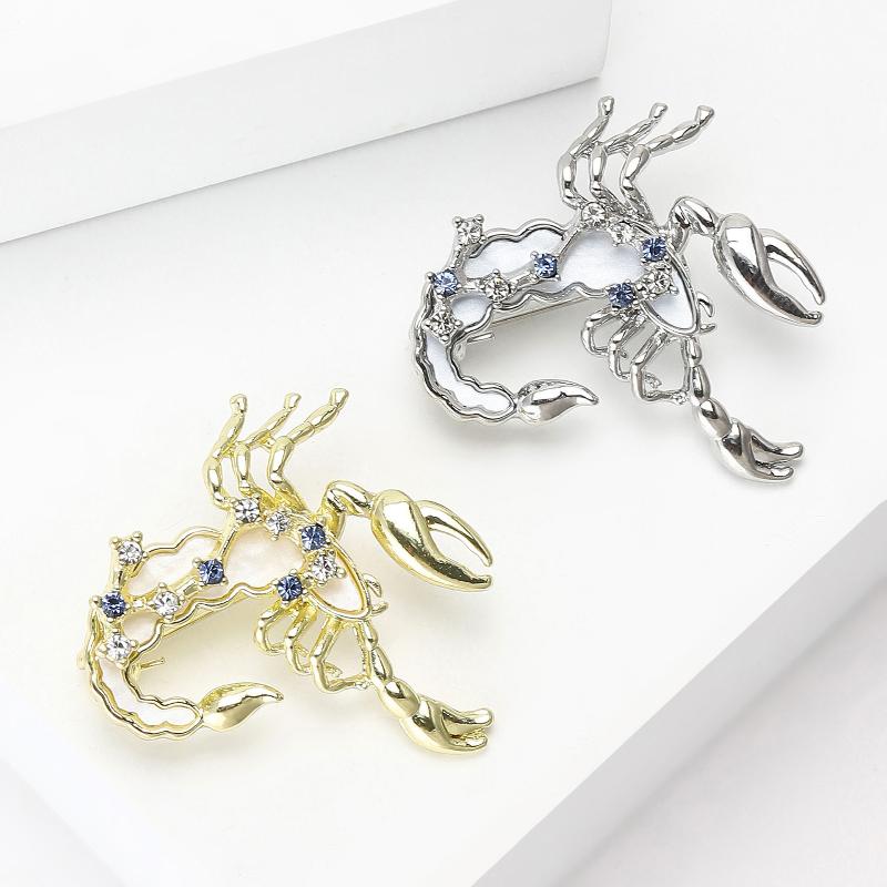 1 Piece Elegant Zodiac Jewelry Accessory Creative Animal Cancer  Star Crab Brooch Pins For Men And Women Gift