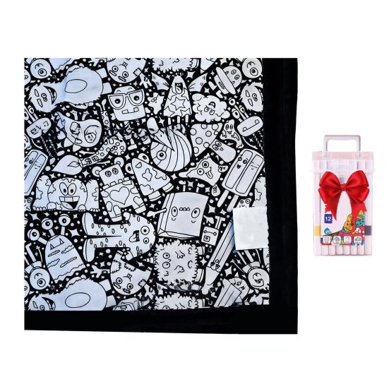 DIY Coloring Blanket Color Your Own Blanket Art Project with Markers Washable Color Art Craft Throw Blanket for Home Decor Holiday Party Activity