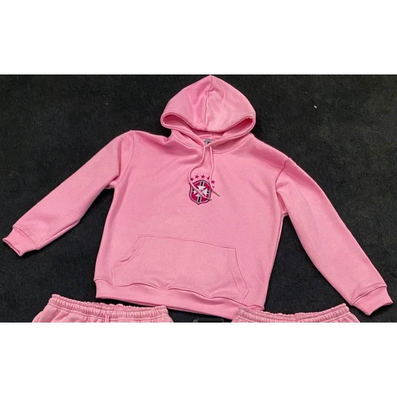 Y2K Streetwear Hoodie Sweatpants Set Embroidered Casual Loose Fit Women