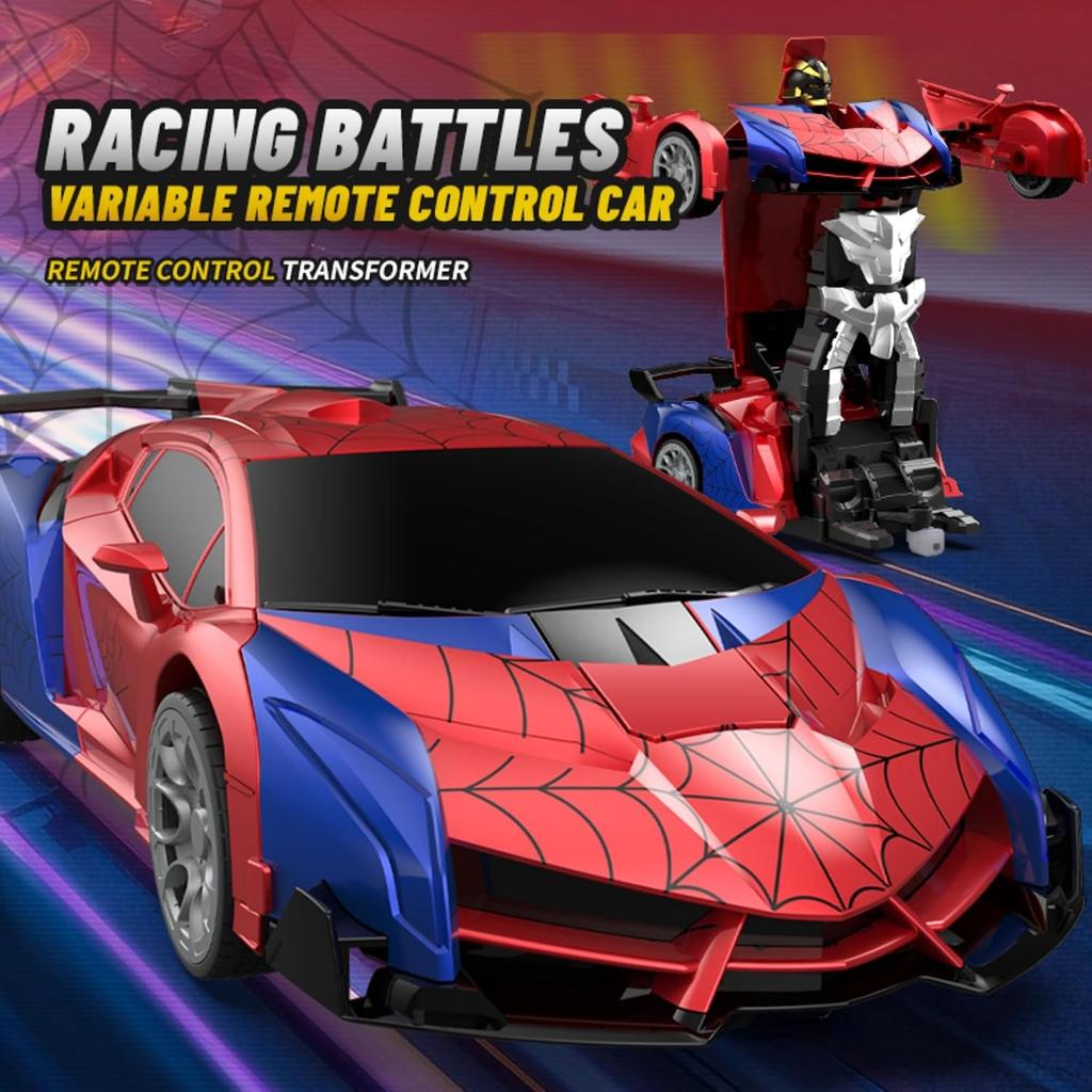 Transforming Rc Cars Toys for Boys 4-7 8-12, 2.4Ghz Remote Control Car Transform Robot, 1:18 Scale One-Button Deformation 360° Rotation Car Toy