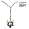 Punk Lariat Y Necklace, Gothic Bat Pendant Necklace, O Ring Long Necklace, Adjustable Slip Chain Necklace Jewelry Gift for Women
