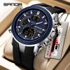 SANDA G Style Men Sport Watch Luxury Waterproof Chronograph Quartz Wristwatches LED Analog Digital Date Week Multifunction Clock