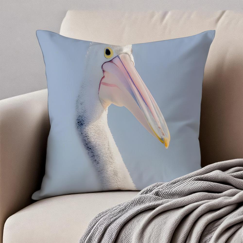 Vivid Photographs of Flying Birds Cushion Cover Pillowcase Antidustmite Invisible Zipper Short Plush Sofa Cushion