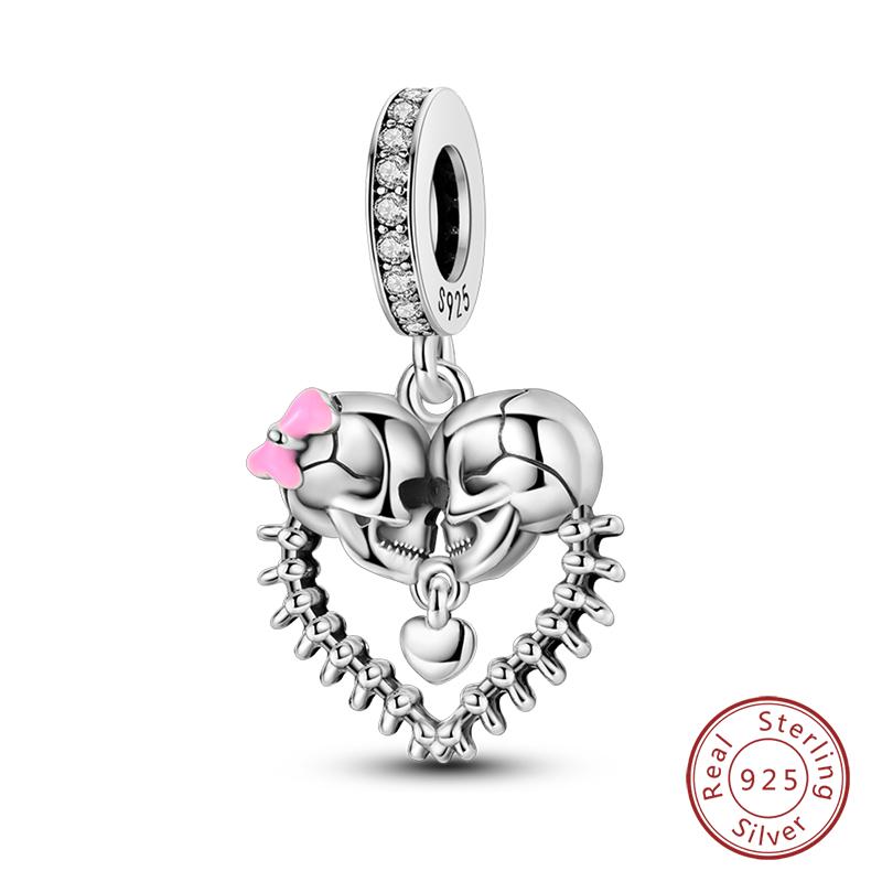 Copper Halloween Luminous Skull Little Elf Spider Bat Charms Beads Fit Qikaola Original Bracelets Diy Jewelry