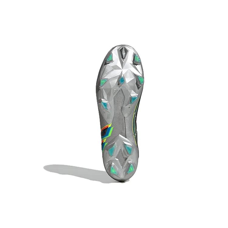 Adidas Predator Edge+ FG 'Silver Metallic Black' (Unisex) Silver Metallic / Core Black / Team Solar Green Soccer Shoes HR1560