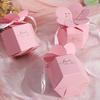 1 Set Candy Box Exquisite Pattern Vibrant Color Hexagonal 3D Visual Effect Reusable Wedding Favor Gift Packaging Candy Box Sweets Container