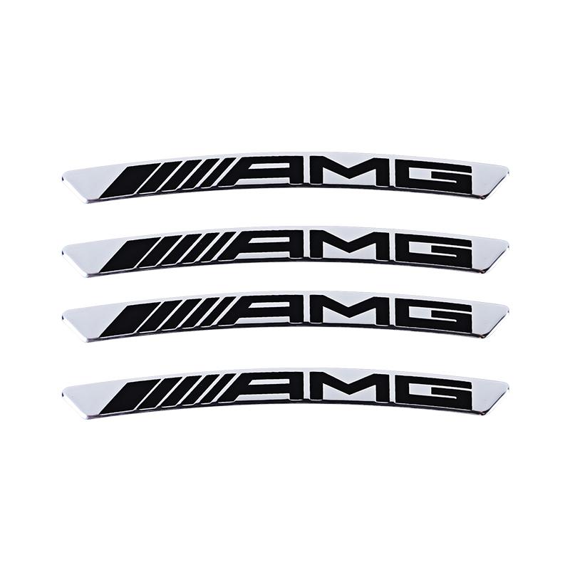 4pcs Aluminium Alloy Car Wheel Hub Stickers For Benz AMG Brabus Carlsson W203 W204 W205 W211 W212 W213 W214 W220 W221 W222