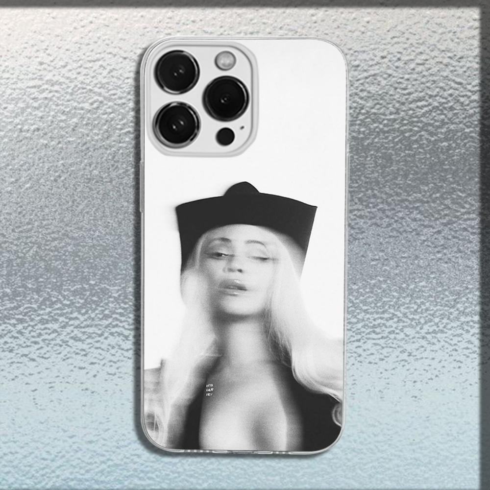 Singer B-Beyonce Cowboy Phone Case For iPhone 16,15,14,13,12,11 Plus,Pro,Max,XR,XS,X,Plus,SE,Mini Transparent Soft Cover