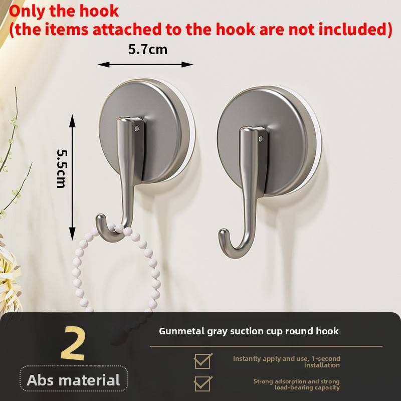 Modern Minimalist Plastic Suction Cup Hook For Kitchen Bathroom Wall Mounting Strong Hold