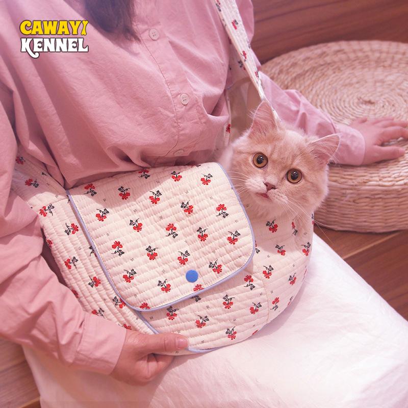 

Cawayi Kennel Pet Bag для кошек, маленьких собак, уличный портативный рюкзак для домашних животных, сумка-переноска на одно плечо с принтом, товары для домашних животных