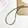 925 Sterlingsilber Schwarzer Achat Perlenkette, Koreanischer Stil Choker für Frauen