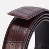 Vegetable Tanned Leather Crocodile Pattern Belt Strip Double sided Dyed Head Layer Cowhide Belt Strip Automatic Body