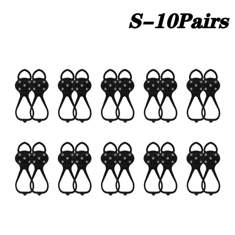Outdoor Ice Cleats Crampons Anti Slip Shoe Covers Spikes Chains for Walking on Snow and Icy Roads Winter Climbing Hiking Gear