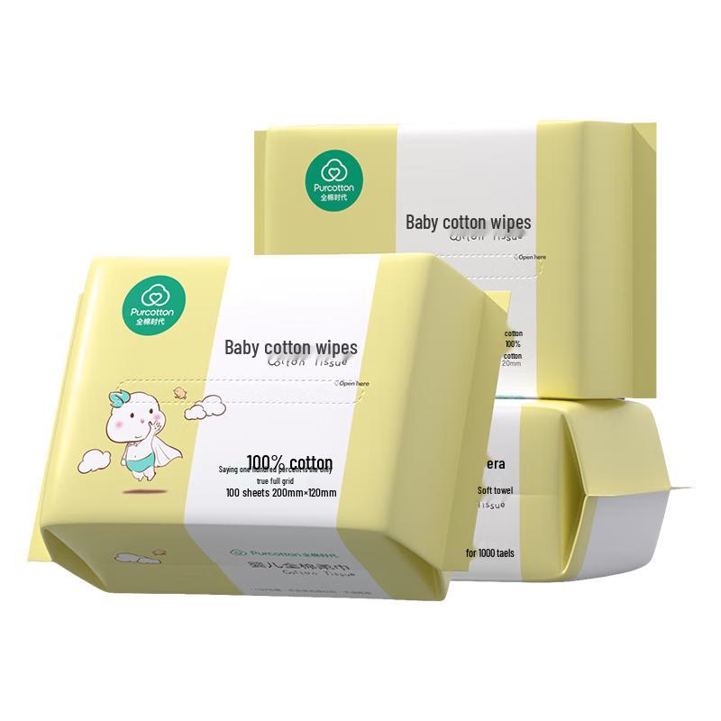 PurCotton Sun Yingsha Edition 100% Cotton Baby & Facial Soft Wipes
