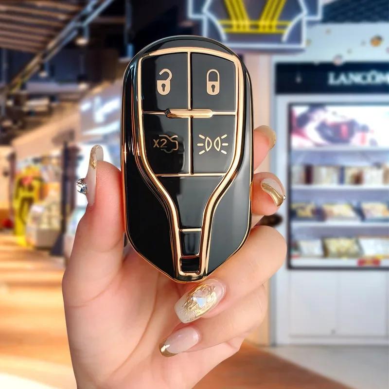 Tpu Car Key Case For Maserati Ghibli 2014 To Quattroporte Levante Keychain Holder Smart Remote Control Fobs Protector Cover