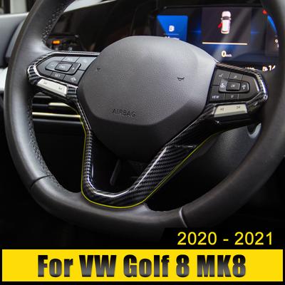 Pro Volkswagen VW Golf 8 MK8 2020 2021 ABS Karbonový Kryt Tlačítka Volantu Auta Ozdobný Rám Dekorace Nálepka Příslušenství