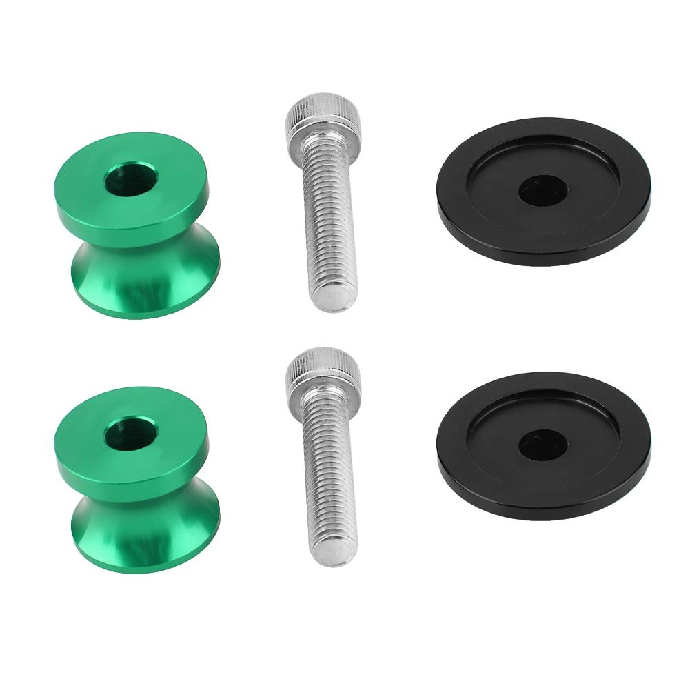 

2pcs 8mm Motorcycle CNC Rear Stand Swing Arm Spool Sliders Stand Swingarm Bobbins Green