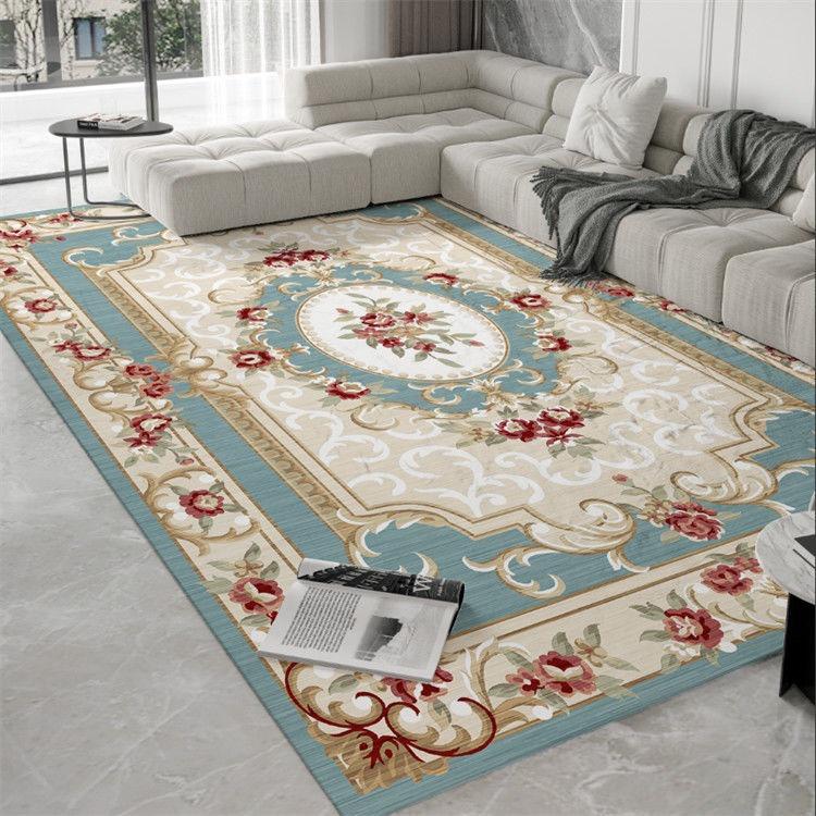 Light Luxury Retro Europe Style Flowers Carpet Living Room Sofa Bedroom Study Kitchen Entrance Door Mat Non-slip Home Decor Rug