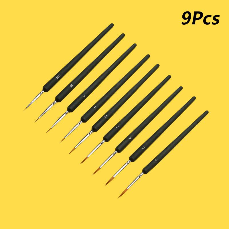 

New 9/11pcs Miniature Paint Brushes Detail Tip Paint Brushes Set With Ergonomic Handle - Suitable For Acrylic Painting Oil Wat