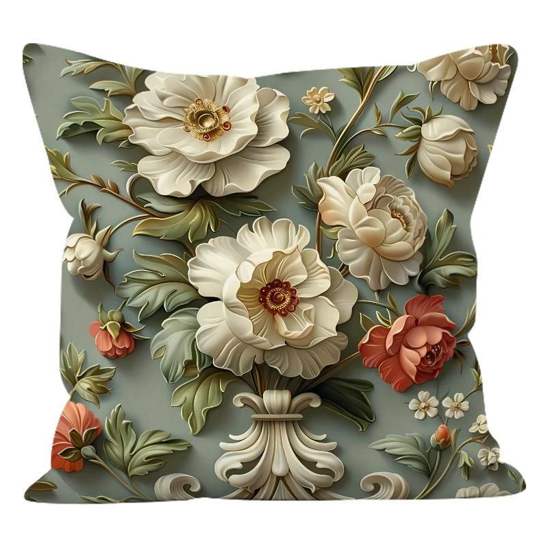 Цветочная Ультрамягкая Наволочка Чехол для Подушки для Гостиной Чехол для Поясничной Поддержки Автосиденья 4545cm-1pcs 739₽