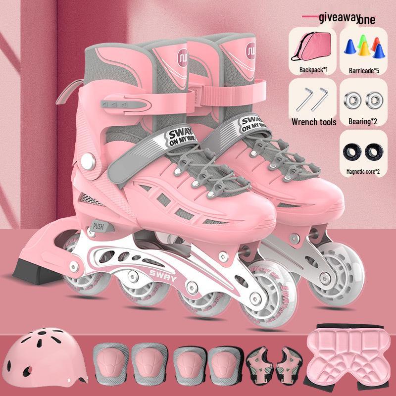 

SWAY PU Регулируемые Унисекс Детские Роликовые и Ледовые Коньки со Съемными Колесами M (Adjustable for size 31-35)