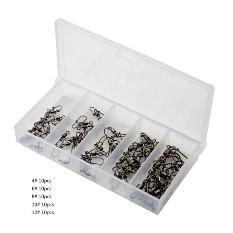 High Strength Fishing Swivels and Snap Swivels, Heavy Duty Balls-Bearing Swivels with Welded Rings for Saltwater Fishing