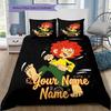 Adventure Hairland Custom Name Pattern Bedding Quilt Set Quilt Cover Pillowcase Home Birthday Gift(1 * duvet cover + 2 * pillowcase, without core)