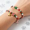 Festival Santa And Snowman Designs Soft Clay Beaded Bracelet 18cm Adjustable Length 3 Unique Styles Lightweight Jewelry
