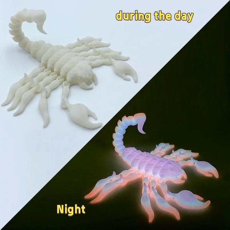 Non-Toxic 3D Printing Scorpion Simulation Animal Model Toy Joint Movable Scorpion Ornament Children'S Toy Gift Fish Tank Landscaping Craft