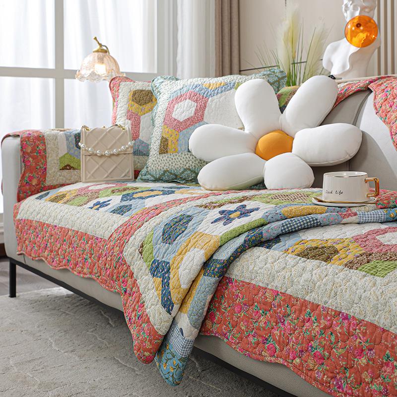 Foreign Trade Sofa Cushion Pure Cotton Four-Season Non-Slip Simple Universal Cotton Seat Cushion Summer Leather Sofa Cover Cloth Towel