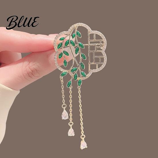 Brooch Pin Chinese-Style Salix Leaf Round Fan Lapel Sweaters Collars