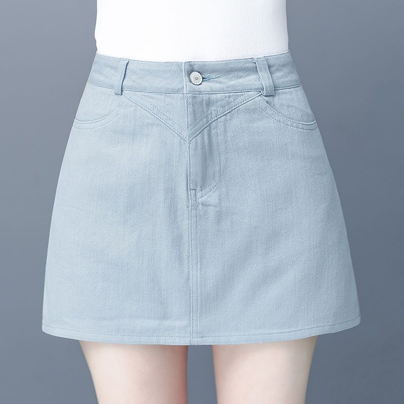 Korean Style Women Solid Denim Shorts Skirt Summer New Street Fashion Loose High Waiste Pockets Female All-match Casual Jorts